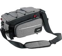 Wiltec Sacoche étanche extensible pour porte-bagages grise – capacité max. 20 L – en Polyester – avec Housse de pluie – pour vélos et vélos électriques – Sac de bicyclette – Cyclisme