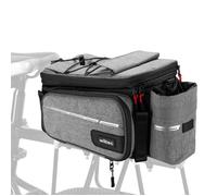 Wiltec Sacoche étanche extensible pour porte-bagages grise - capacité max. 20 L - en Polyester - avec Housse de pluie - pour vélos e