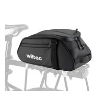 WilTec Sacoche étanche multifonctionnelle pour Porte-Bagages Noire - capacité 8 L - avec Compartiments bandoulière Housse de Pluie - pour vélos et vélos électriques - Sac de Bicyclette - Cyclisme