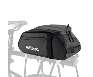 WilTec Sacoche étanche multifonctionnelle pour Porte-Bagages Noire - capacité 8 L - avec Compartiments bandoulière Housse de Pluie - pour vélos et vélos électriques - Sac de Bicyclette - Cyclisme
