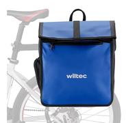 WilTec Sacoche étanche pour Porte-Bagages Bleue - capacité de 22 L - en PVC - pour vélos et vélos électriques - Sac de Bicyclette - Cyclisme, Courses, Excursions