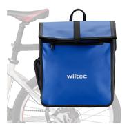 Wiltec Sacoche étanche pour porte-bagages bleue - capacité de 22 L - en PVC - pour vélos et vélos électriques - Sac de bicyclette -