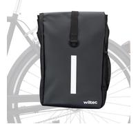 Wiltec Sacoche étanche pour porte-bagages noir mat - capacité de 16 L - 47 x 24 x 13 cm - en PVC et polyester - pour vélos et vélos