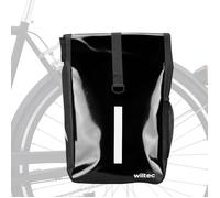 Wiltec Sacoche étanche pour porte-bagages noire - capacité de 16 L - 47 x 24 x 13 cm - en PVC et polyester - pour vélos et vélos éle