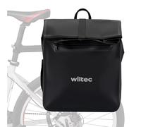 WilTec Sacoche étanche pour Porte-Bagages Noire - capacité de 22 L - en PVC - pour vélos et vélos électriques - Sac de Bicyclette - Cyclisme, Courses, Excursions