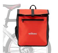 WilTec Sacoche étanche pour Porte-Bagages Rouge - capacité de 22 L - en PVC - pour vélos et vélos électriques - Sac de Bicyclette - Cyclisme, Courses, Excursions