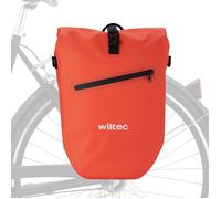 Wiltec Sacoche étanche pour porte-bagages rouge - capacité de 28 L - en 500D PVC - avec poignée, bandoulière et réflecteur - pour vé