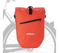 WilTec Sacoche étanche pour Porte-Bagages Rouge - capacité de 28 L - en 500D PVC - avec poignée, bandoulière et réflecteur - pour vélos et vélos électriques - Sac de Bicyclette - Cyclisme