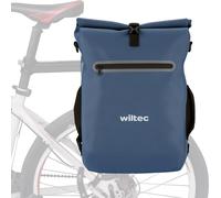 Wiltec Sacoche sac à dos étanche pour porte-bagages bleue – capacité de 20 L – en 600D TPU – avec compartiment pour ordinateur portable – pour vélos et vélos électriques – Sac de bicyclette – Cyclisme
