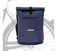 Wiltec Sacoche sac à dos étanche pour porte-bagages bleue – capacité de 25 L – en 500D PVC – avec compartiment pour ordinateur portable – pour vélos et vélos électriques – Sac de bicyclette – Cyclisme