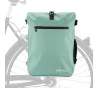 Wiltec Sacoche sac à dos étanche pour porte-bagages menthe – capacité de 25 L – 600D TPU – avec compartiment pour ordinateur portable – pour vélos et vélos électriques – Sac de bicyclette – Cyclisme