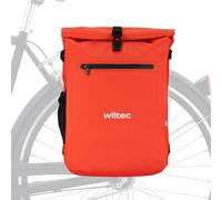 Wiltec Sacoche sac à dos étanche pour porte-bagages rouge - capacité de 25 L - en 500D PVC - avec compartiment pour ordinateur portable - pour vélos et vélos électriques - Sac de bicyclette - Cyclisme