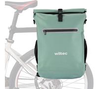 Wiltec Sacoche sac à dos étanche pour porte-bagages verte – capacité de 20 L – en 600D TPU – avec compartiment pour ordinateur portable – pour vélos et vélos électriques – Sac de bicyclette – Cyclisme