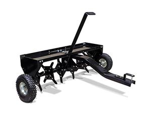 Wiltec Scarificateur tracté - 1340 x 1000 x 370 mm - Largeur de travail 90 cm - Profondeur de travail 7,6 cm - pour Tracteur-tondeuse autoportée ATV - Démousseur Émousseur Aérateur de gazon