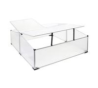 Wiltec Serre de Jardin Double - 100x120x40 cm - en Aluminium - 3 Battants Toit ouvrable et blocable - Résistant intempéries et Rayons UV - Abri Plantes extérieur pour Potager, Horticulture, Jardinage