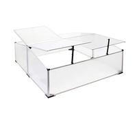 Wiltec Serre de Jardin Double - 100x120x40 cm - en Aluminium - 4 Battants Toit ouvrable et blocable - Résistant intempéries et Rayons UV - Abri Plantes extérieur pour Potager, Horticulture, Jardinage
