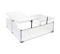 Wiltec Serre de jardin Double - 100x120x40 cm - en Aluminium - 4 Battants Toit ouvrable et blocable - Résistant intempéries et rayon