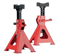 WilTec Set 2 Chandelles de Levage Capacité 6 Tonnes Poids 9 kg Hauteur réglable 390-603 mm Sécurité à Double Verrouillage Grande Base pour la stabilité Cric Équipement Voiture Auto Garage Atelier