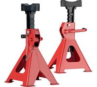 WilTec Set 2 Chandelles de Levage Capacité 2 Tonnes Poids 4,7 kg Hauteur réglable 280-425 mm Sécurité à Double Verrouillage Grande Base pour la stabilité Cric Équipement Voiture Auto Garage Atelier