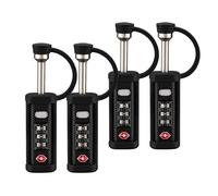 Wiltec Set 4 x Cadenas à combinaison TSA pour Valise - Serrure à combinaison 3 chiffres - Cadenas à code Matériau Haute résistance U
