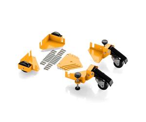 Wiltec Set 4x Roulettes Meuble pivotante 850 x 850 mm 2 Roulettes avec Frein Noir-orange Charge 180 kg Vis de fixation Dispositif Mobilité Mobilier Canapé Table Commode Support de Transport