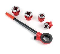 Wiltec Set Filière de plombier Coupe-filet de tube 4 Têtes Ø 20,96 mm (½ ") - 41,91mm (1 ¼") BSPT)