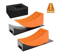 Wiltec Set Système Cales roue Remorque - 2x Cales arrondies 42,4 x 17 x 17,4 cm - 2x Cales de roue 20,7 x 17 x 9,6 cm - 2x Pattes an