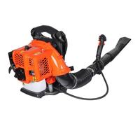 WilTec Souffleur de Feuilles à Dos - Moteur à Essence 2 Temps 1,7 CV - Éléments de Commande sur poignée - avec Buses - Souflleuse pour enlèvement Feuilles mortes Jardinage