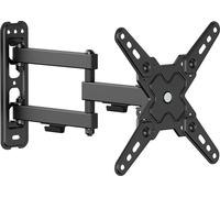 Wiltec Support TV mural pour Écrans 13"-43" – Fixation murale TV orientable +5°--15° et inclinable +90°--90° – capacité de charge 20 kg – Support télé