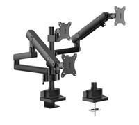 Wiltec Support TV Triple pour 3 Écrans 17"-27" - Fixation sur Bureau orientable +45°-45° et inclinable +90°-90° - capacité de Charge 9 kg - Support télé