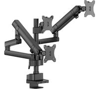 Wiltec Support TV triple pour 3 Écrans 17"-27" – Fixation sur bureau orientable +45°--45° et inclinable +90°--90° – capacité de charge 10 kg – Support télé