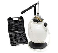 WilTec Système de Remplissage d’Huile de boîte de Vitesses - réservoir de 7 L - avec Pompe Manuelle et 15 Adaptateurs ATF - Vidange Voitures véhicules