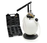 Wiltec Système de remplissage d’huile de boîte de vitesses - réservoir de 7 L - avec Pompe manuelle et 15 Adaptateurs ATF - Vidange