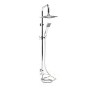 Wiltec Système Douche Effet pluie Pommeau de douche Carré Robinetterie Douchette incluse Acier inoxydable Colonne Accessoire de douche réglage Confort Équipement Salle de bains