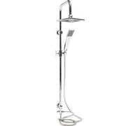 Wiltec Système Douche Effet pluie Pommeau de douche Carré Robinetterie Douchette incluse Acier inoxydable Colonne Accessoire de douche réglage Confort Équipement Salle de bains
