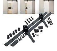 Wiltec Système pour porte coulissante - 145 x 78 x 969 mm - avec Rail de 183 cm - pour portes jusqu’à 90 kg max. - Galandage