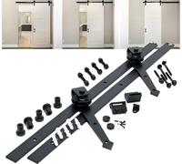 Wiltec Système pour porte coulissante – 145 x 78 x 969 mm – avec Rail de 183 cm – pour portes jusqu’à 90 kg max. – Galandage