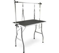 Wiltec Table de toilettage canin et félin - 105 x 61,5 x 160 cm - Structure pliable - avec 2 sangles - Surface de toiletteur Soins grooming pour Chiens et Chats