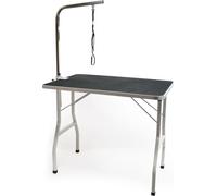 Wiltec Table de toilettage canin et félin - 91 x 61 x 76 cm - Structure pliable - avec 1 sangle - Surface de toiletteur Soins grooming pour Chiens et Chats