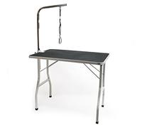WilTec Table de toilettage pour Animaux Pliable Réglable en Hauteur Sangle Groom Table de Soins Chien Chat