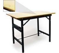 WilTec Table de Travail Pliable - Capacité de Charge 150 kg Max. - Acier et MDF - Surface de Travail 100 x 60 cm avec Règle linéaire et Rapporteur - Établi Pliant