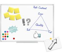 WilTec Tableau magnétique Whiteboard Tableau mural 70x50cm 12 aimants inclus Tableau d’affichage Tableau pense-bête Organisation Bureau