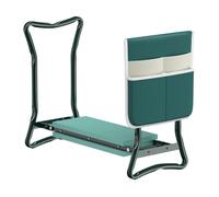 WilTec Tabouret de Jardinier 2 en 1 - 600 x 280 x 490 mm - Capacité 150 kg - en Fer et EVA - Agenouilloir de Jardinage Pliable avec Poche, Assise rembourrée, Siège Jardinier