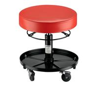 Wiltec Tabouret de mécanicien - capacité max. 150 kg - en Acier - Hauteur réglable 405-535 mm - sur 5 roulettes pivotantes 360° - Si