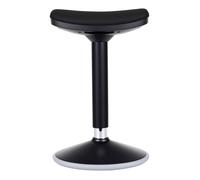WilTec Tabouret Ergonomique Assis Debout - 36 x 23 x 55-82 cm - Capacité Max. 135 kg - Couleur Noire - avec Ressort à gaz - Fauteuil de Bureau, Chaise Debout Assis