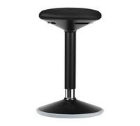 WilTec Tabouret Ergonomique Assis Debout - 36 x 36 x 55-80 cm - Capacité Max. 135 kg - Couleur Noire - avec Ressort à gaz - Fauteuil de Bureau, Chaise Debout Assis