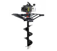 Wiltec Tarière thermique à essence - Moteur 2 temps 2,2 kW 3 CV - Cylindrée 63 cm³ - Usage 2 personnes - Perceuse de sol Jardinage Aménagement - Vis sans fin incluse de 200 mm