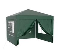 Wiltec Pavillon 3 x 3 m en Vert avec Protection UV 50+, Gazebo de Jardin avec côtés Amovibles, Tente de réception avec fenêtres pour terrasses et Festivals, par Exemple