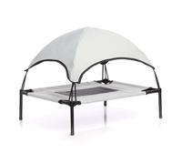 Wiltec Transat pour chiens et chats avec Toit - couleur Grise - L / 91 x 76 x 80 cm - 35 kg max - en tissu Oxford - Lit de camp r...