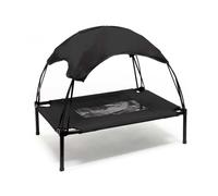 Wiltec Transat pour chiens et chats avec Toit - couleur Noire - M / 76 x 60 x 16 cm - 25 kg max - en tissu Oxford - Lit de camp rela